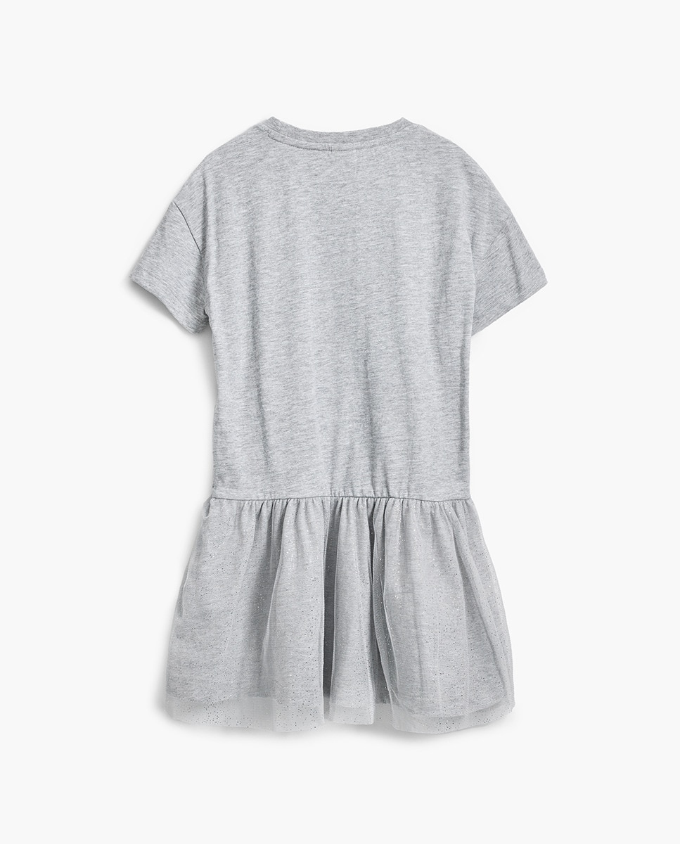 Vestido Curto com Coração Cinzento-claro-2
