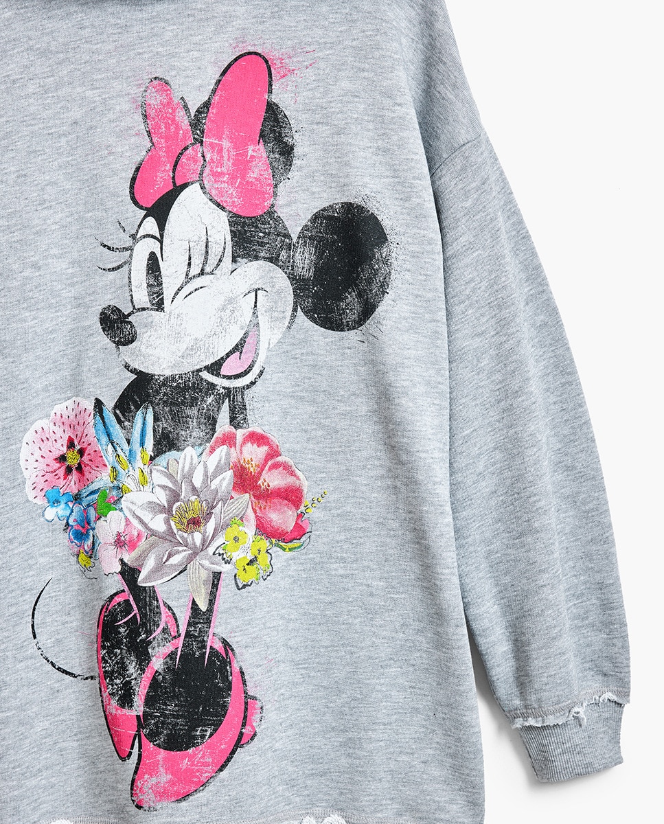 Vestido Tipo Sweatshirt Minnie Mouse Cinzento-escuro-3