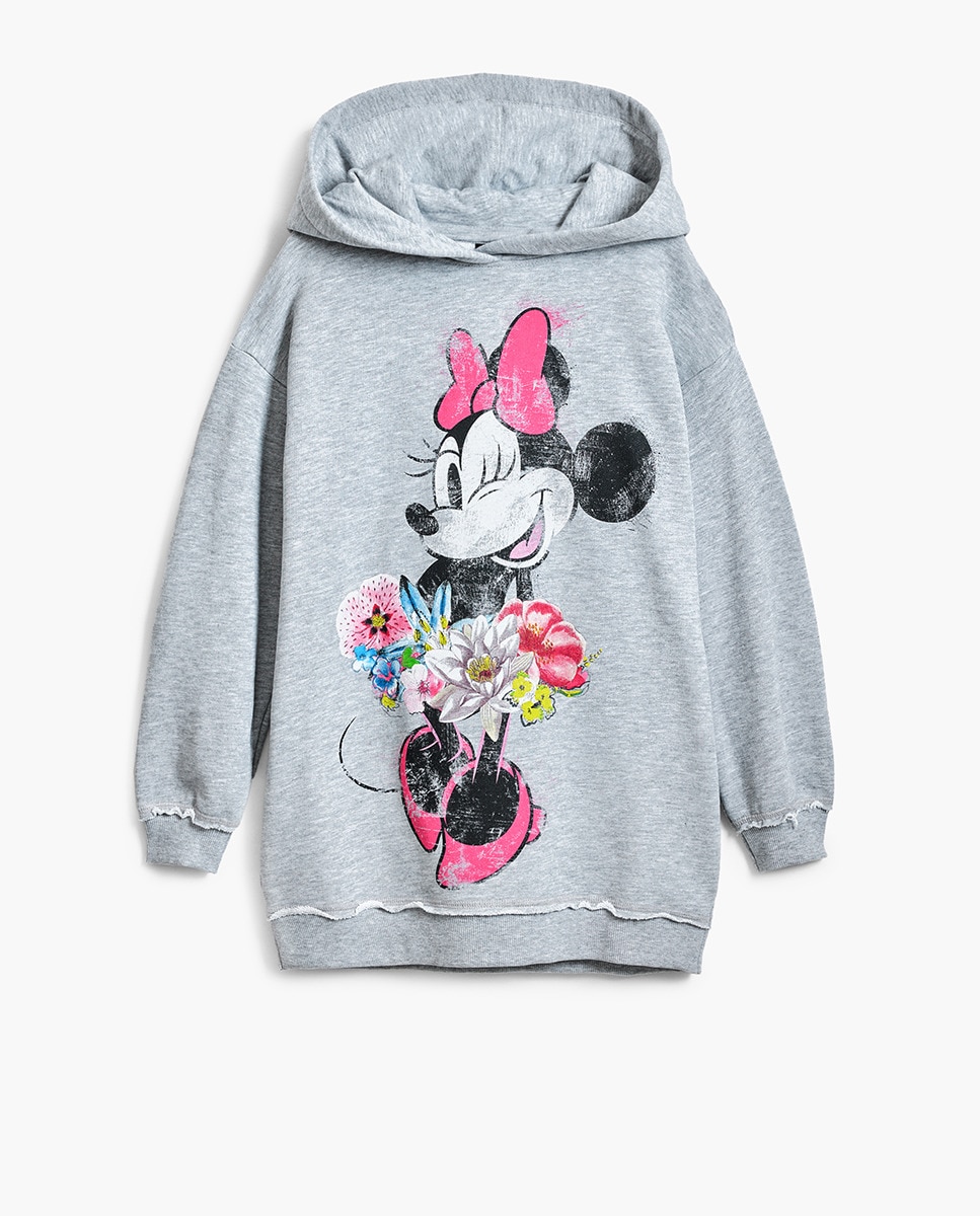Vestido Tipo Sweatshirt Minnie Mouse Cinzento-escuro-1