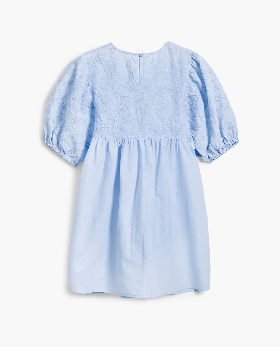 Vestido Curto com Estampado Floral Azul-claro-2