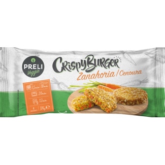 Hambúrguer de Cenoura Crocante embalagem 376 g - Preli