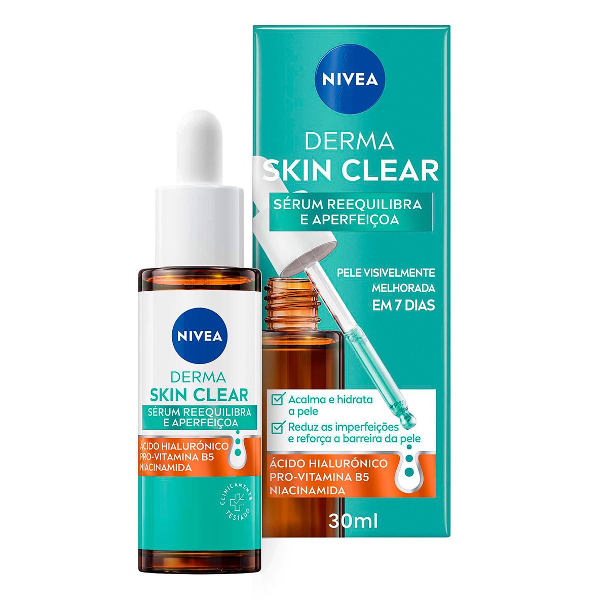 Sérum Facial Derma Skin Clear embalagem 30 ml