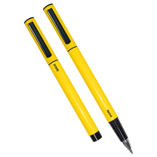 Imagen 0 de Bolígrafo de tinta de gel azul modelo Elipse marca Dohe color amarillo intenso.
