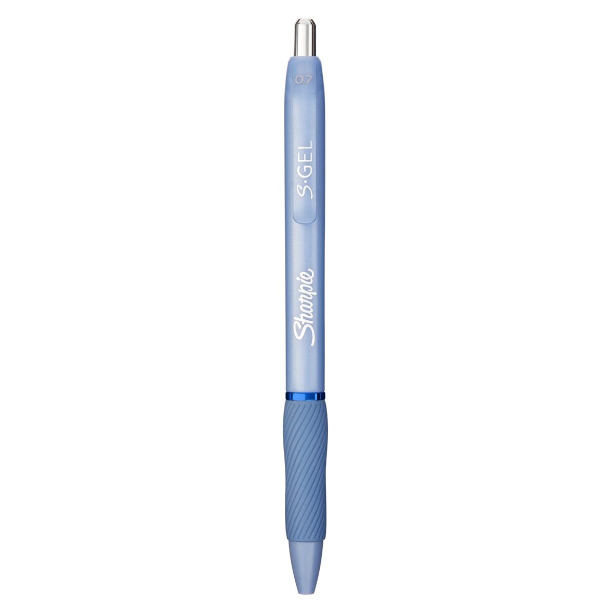 Bolígrafo de gel con cuerpo azul hielo y blanco perla de punta mediana (0,7mm) y tinta azul Sharpie Azul / Blanco-3