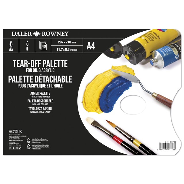 Imagen 0 de Paleta desechable para óleo y acrílico A4 40 hojas Daler-Rowney