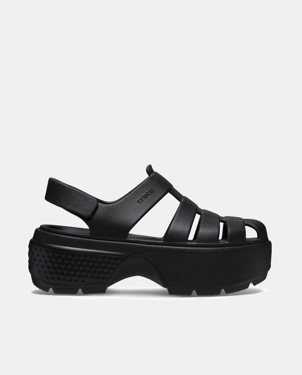 Crocs Stomp Fisherman Sandal para hombre y mujer Negro-1
