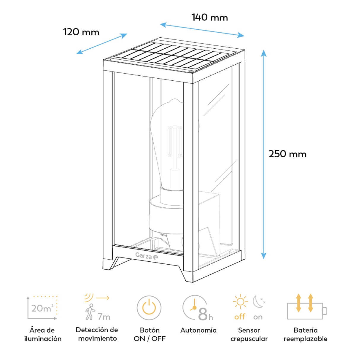 Aplique Solar Bequer 400 Lumen 9