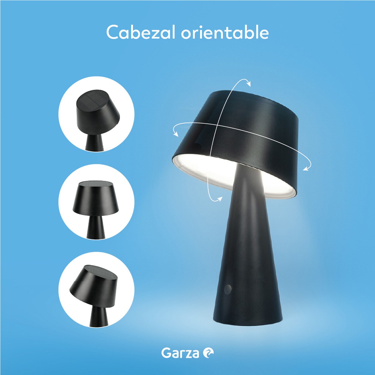 Lampara Mesa Solar Momo 500 Lumen Negro-8