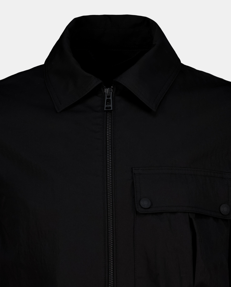 Sobrecamisa com Fecho de Correr e Logótipo na Manga Preto-5