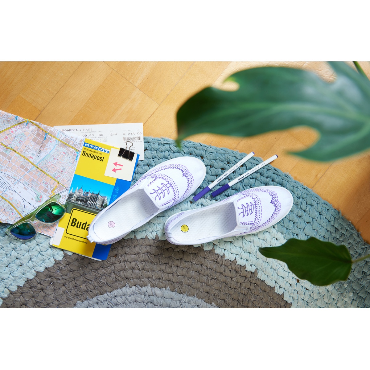 Rotulador para textil con punta redonda Edding Azul-3