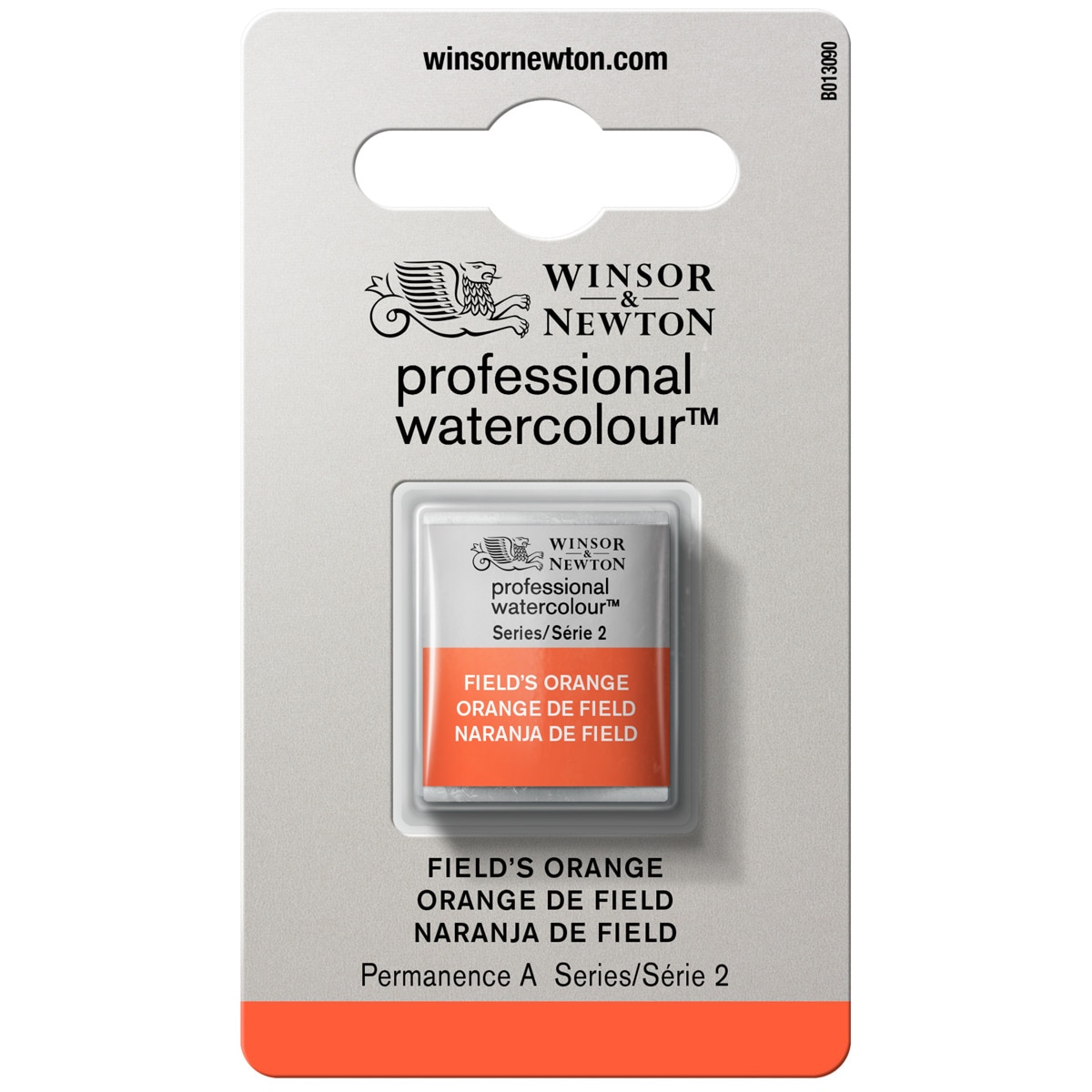 Meia pastilha de aguarela professional Winsor&Newton Laranja Fields 1