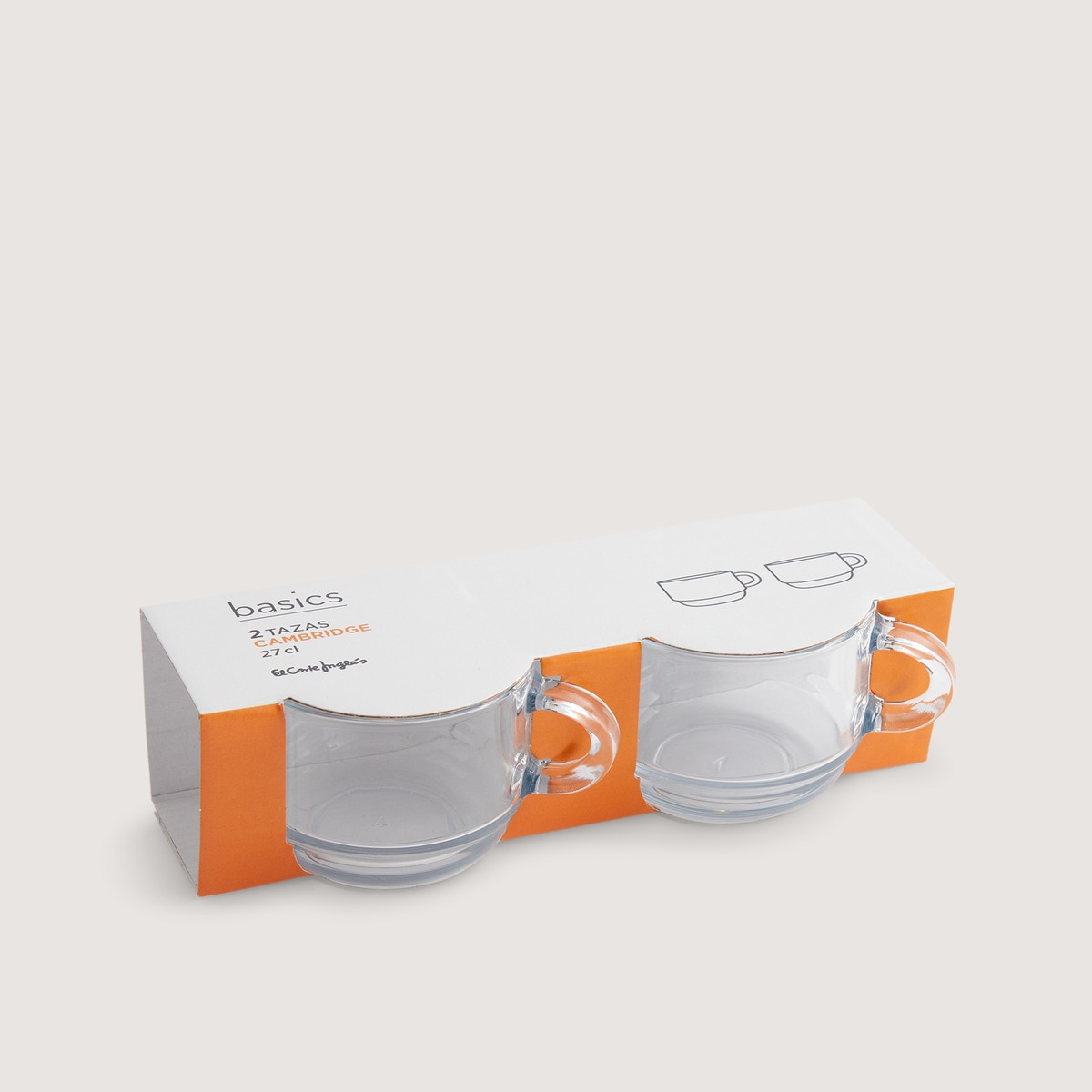 Set de 2 tazas de vidrio Cambridge Basics El Corte Inglés Transparente-3