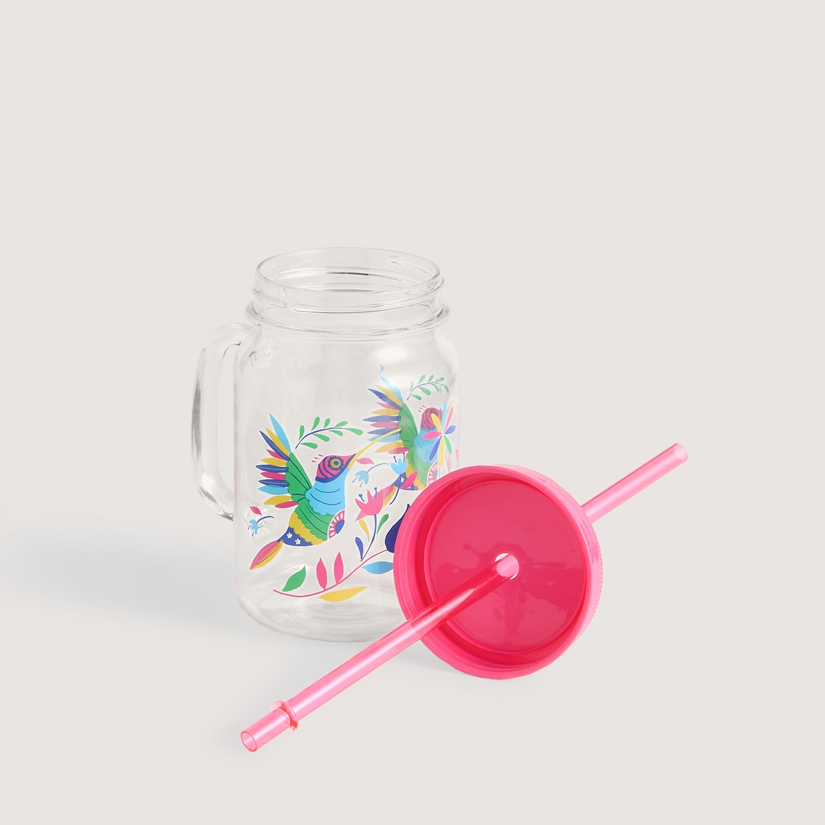 Jarra con pajita Jalisco Colibrí Basics El Corte Inglés Rosa-2