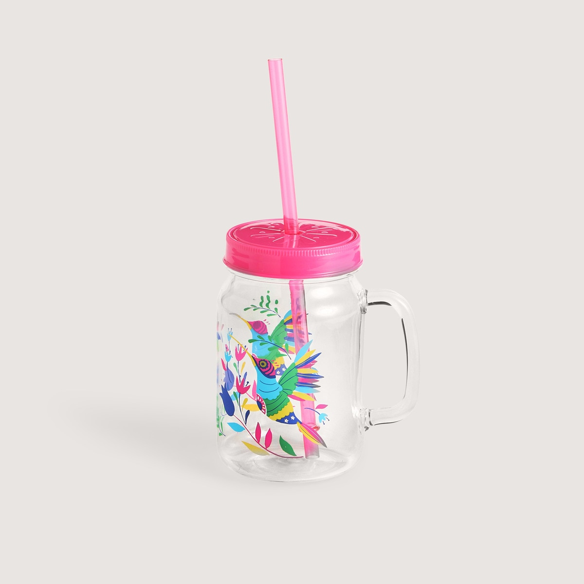 Jarra con pajita Jalisco Colibrí Basics El Corte Inglés Rosa-1