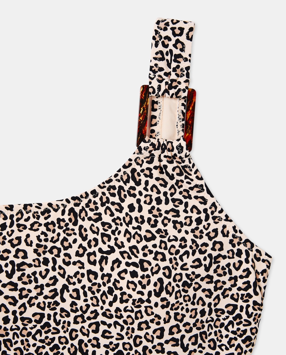 Fato de Banho com Animal Print de Leopardo Castanho-5
