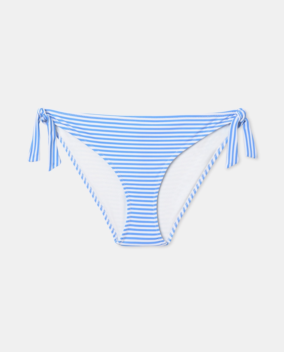 Tanga às Riscas com Folhos 400 Azul-4