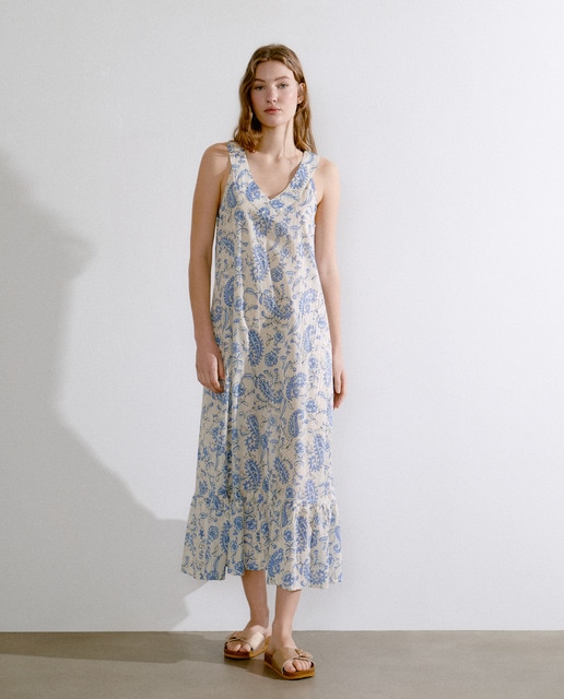 Imagem 0 de Vestido com Decote em Bico e Estampado de Bandana
