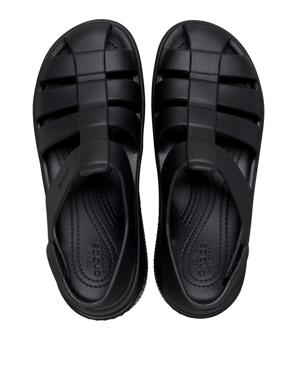 Crocs Stomp Fisherman Sandal para hombre y mujer Negro-3