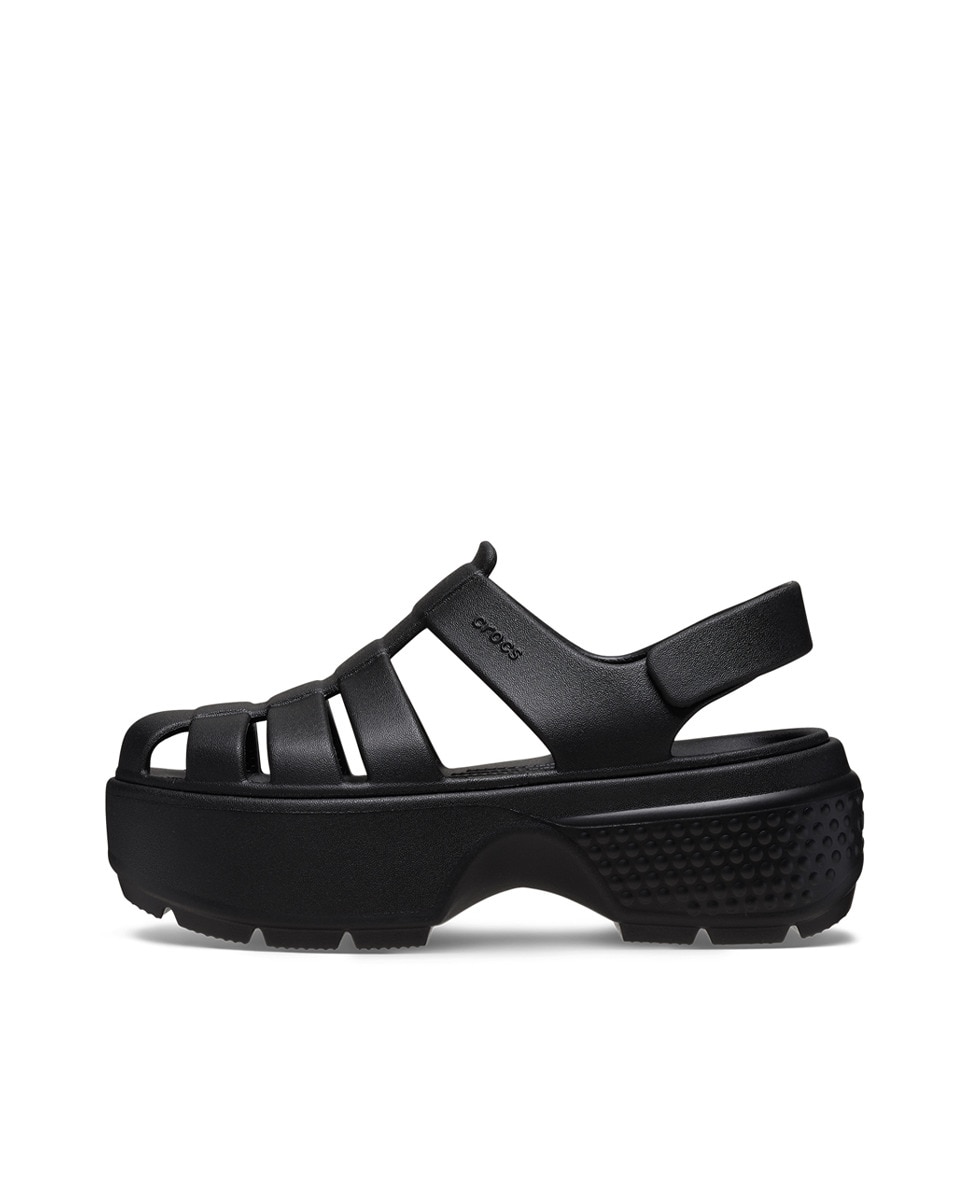 Crocs Stomp Fisherman Sandal para hombre y mujer Negro-4