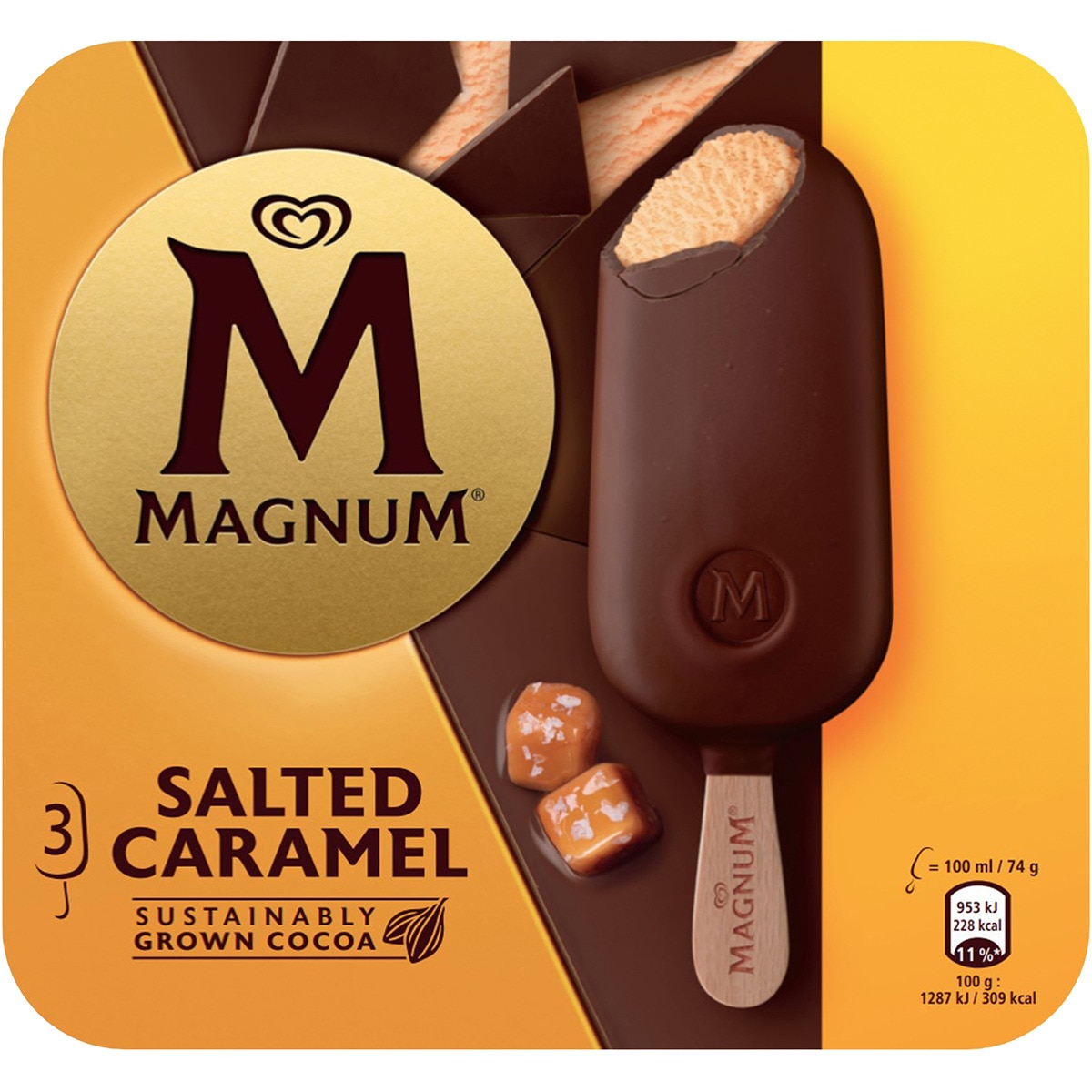 helado choco salted caramelo 3 unidades estuche 300 ml