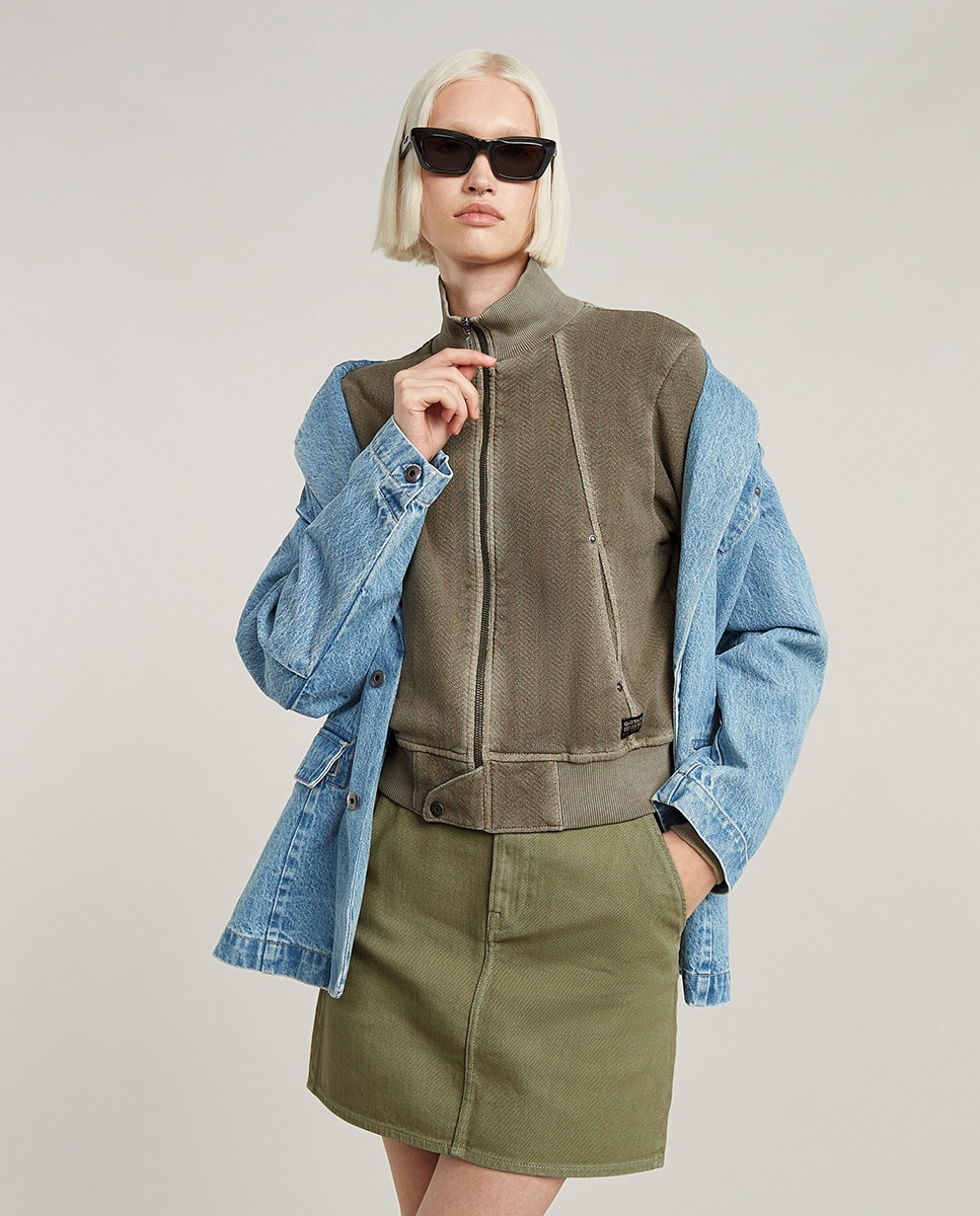 Casaco Overdyed Slim Track Sweater Verde-4