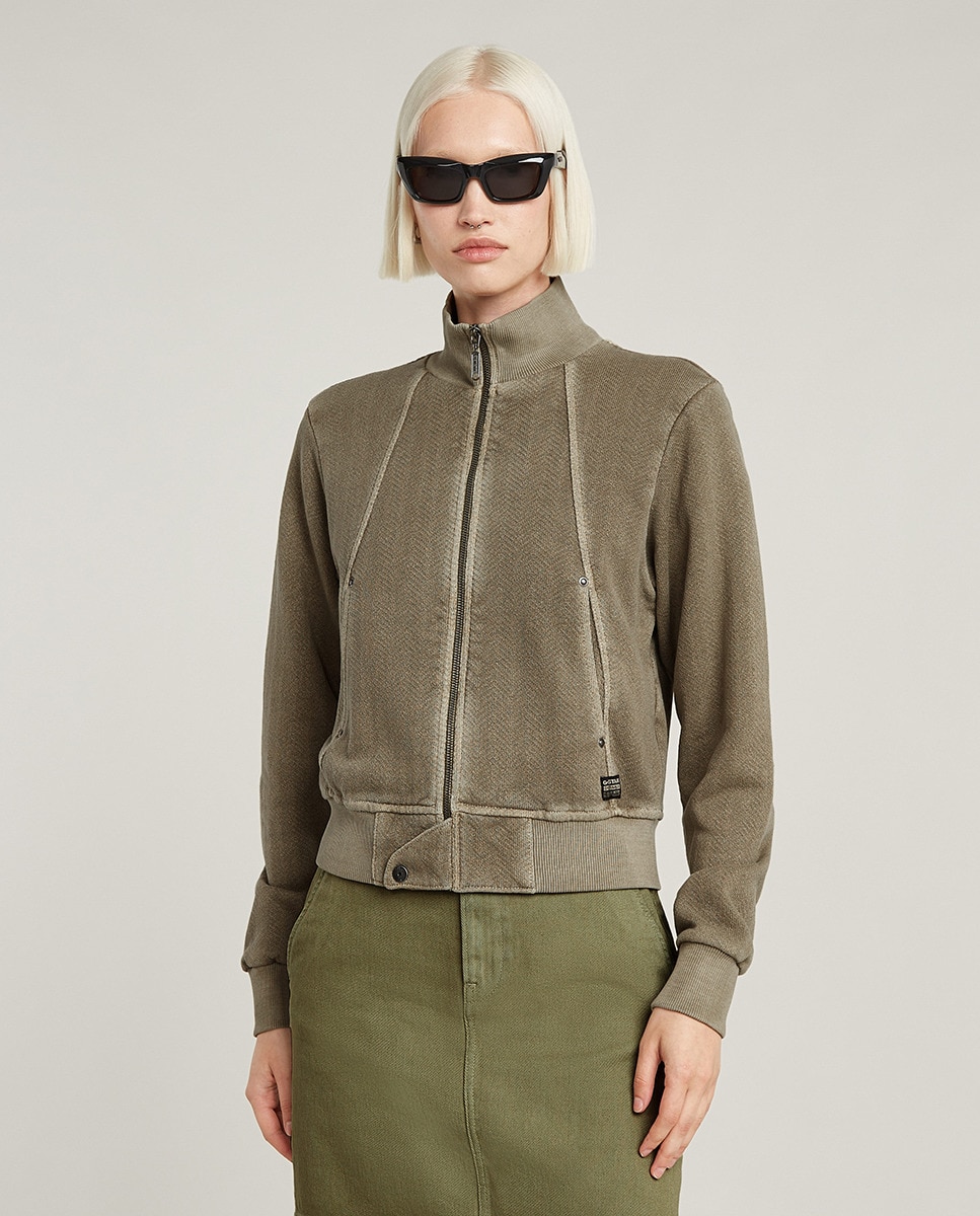 Casaco Overdyed Slim Track Sweater Verde-1