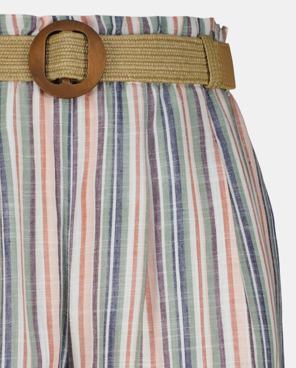 Bermudas com cinto de ráfia Rosa-5