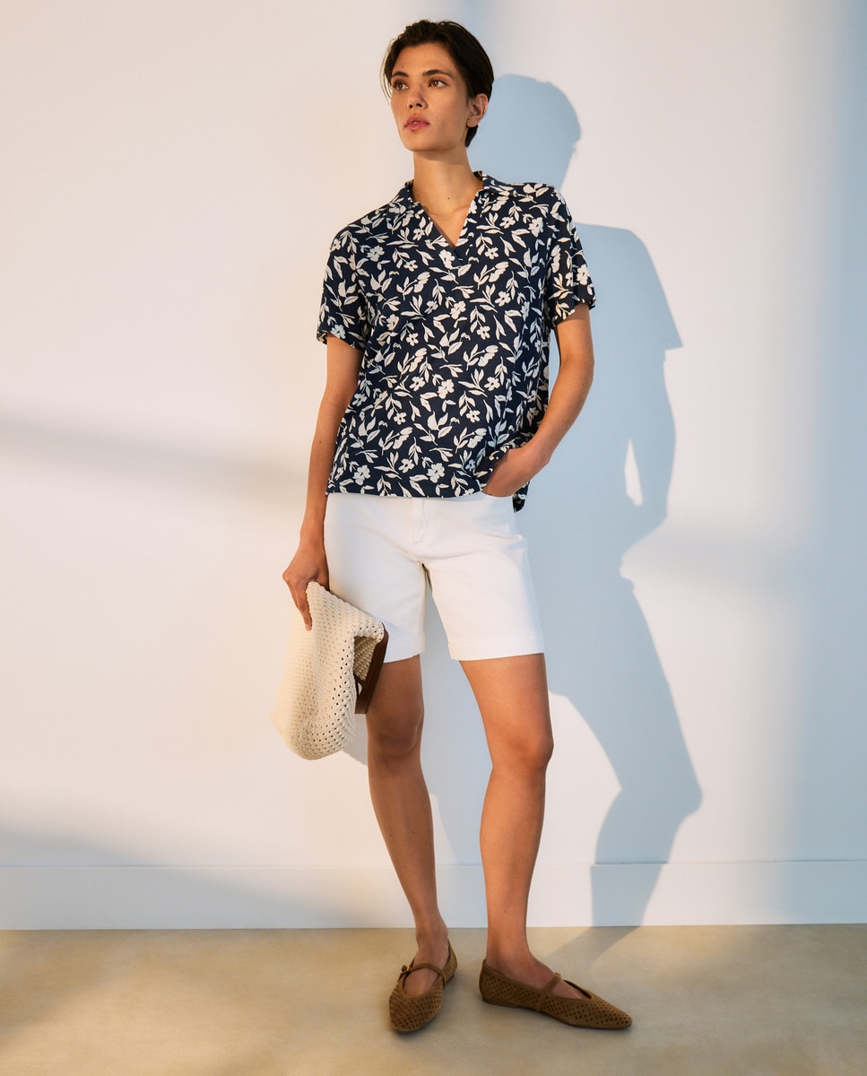 Polo Estampado Azul-2