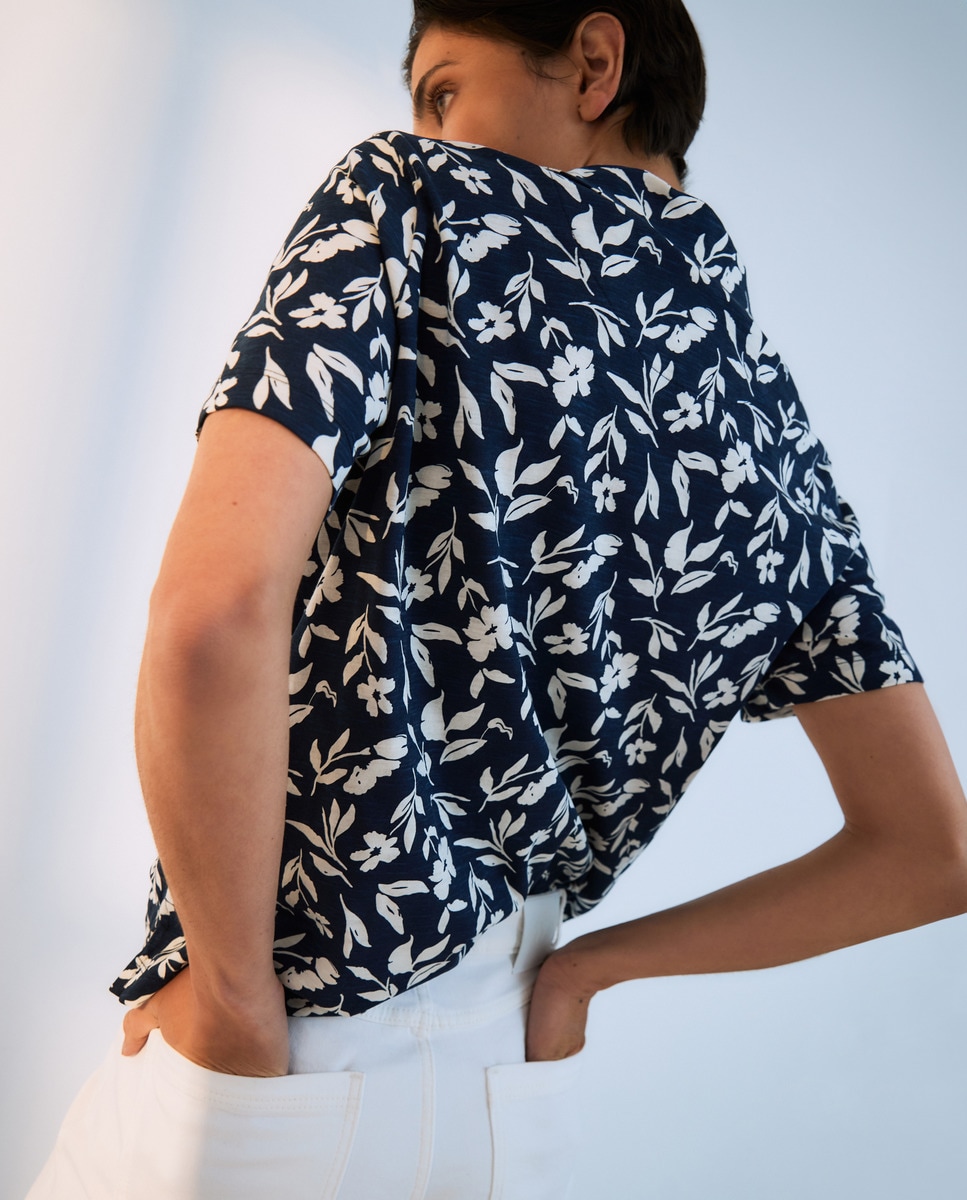 Polo Estampado Azul-3
