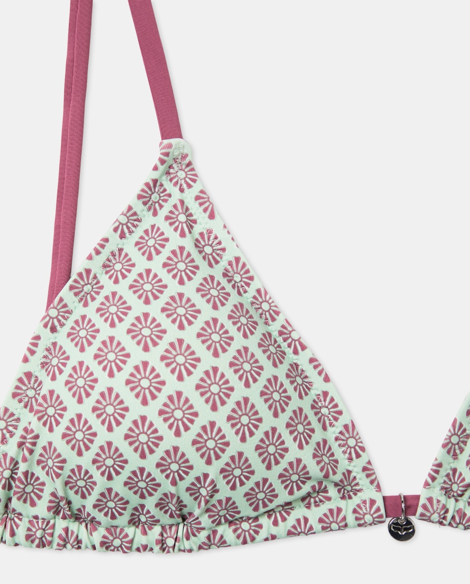 Top de Biquíni Estampado 510 Verde Claro-5