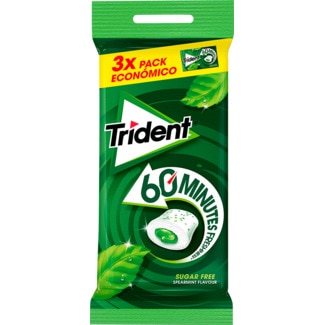 Pastilhas 60 Minutos Spearmint Pack 3 unidades embalagem 22 g - Trident