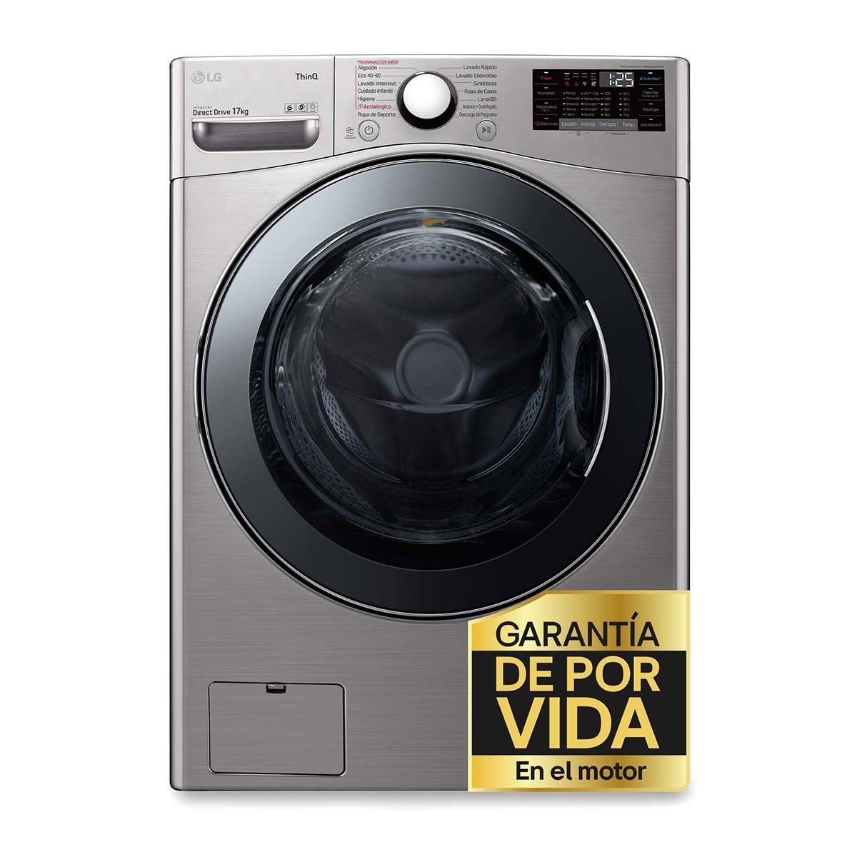 Lavadora LG 17 kg / 1.100 rpm  - F1P1CY2T Inox-1