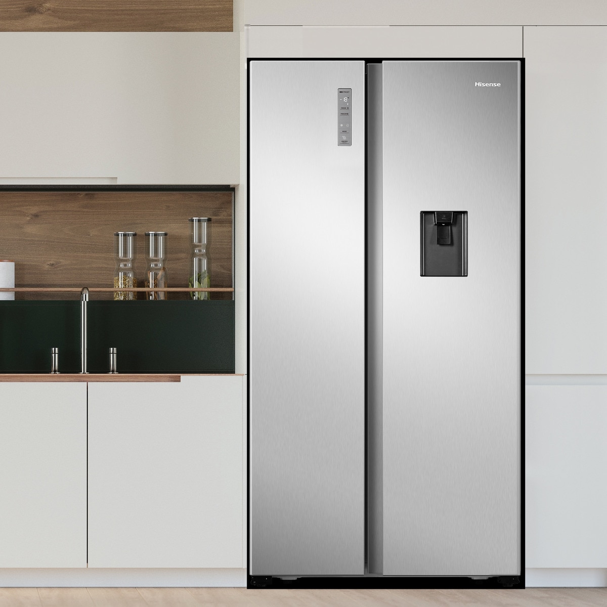 Frigorífico americano Hisense con Dispensador de agua - RS677N4WCD Inox-5