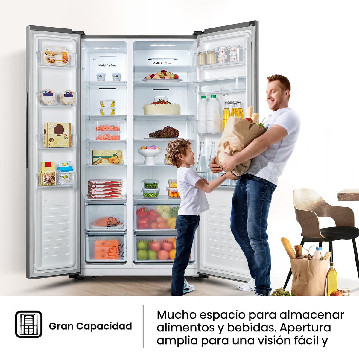Frigorífico americano Hisense con Dispensador de agua - RS677N4WCD Inox-9