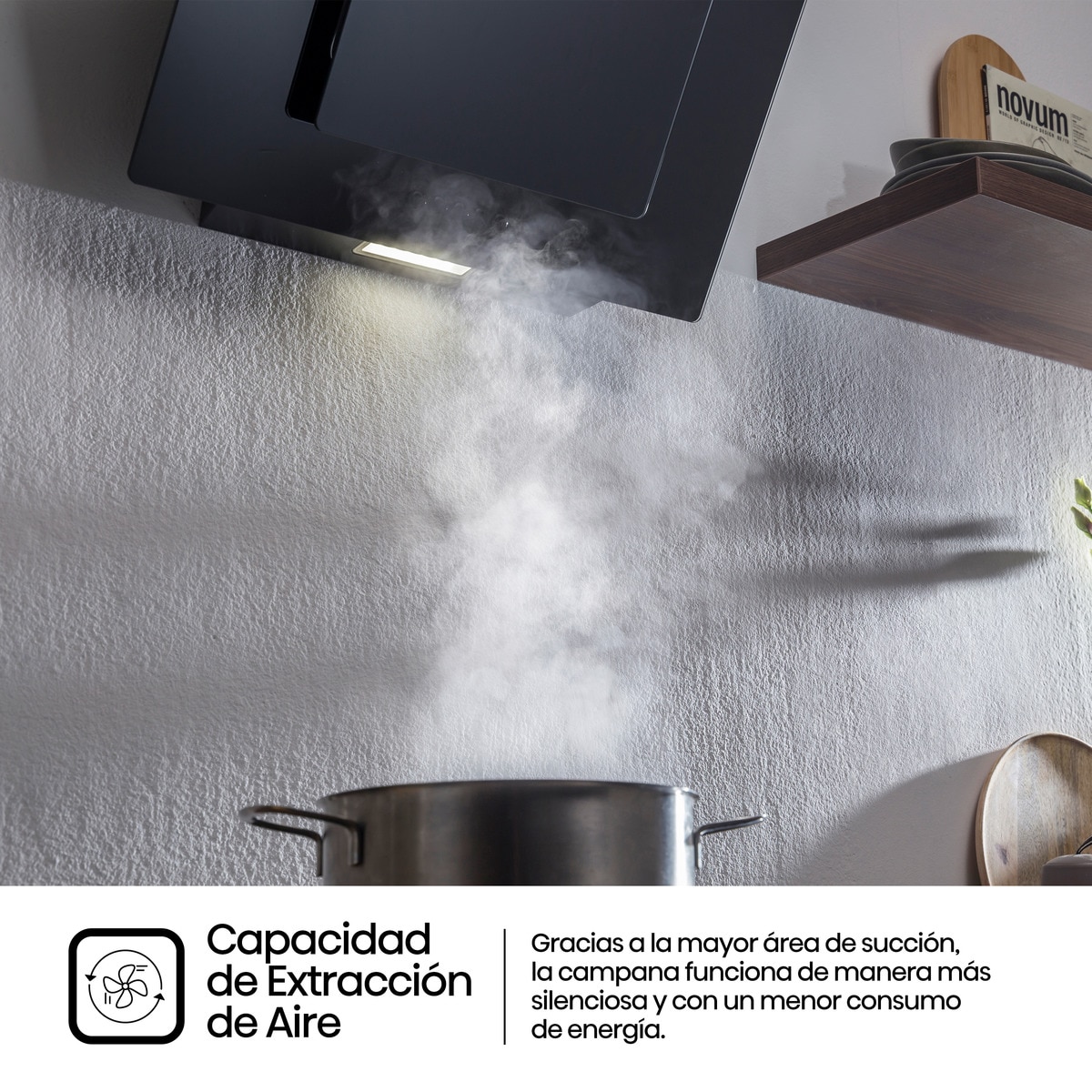 Campana decorativa Hisense 3 velocidades - CH6IN6BXBG Negro/Acero inox-10