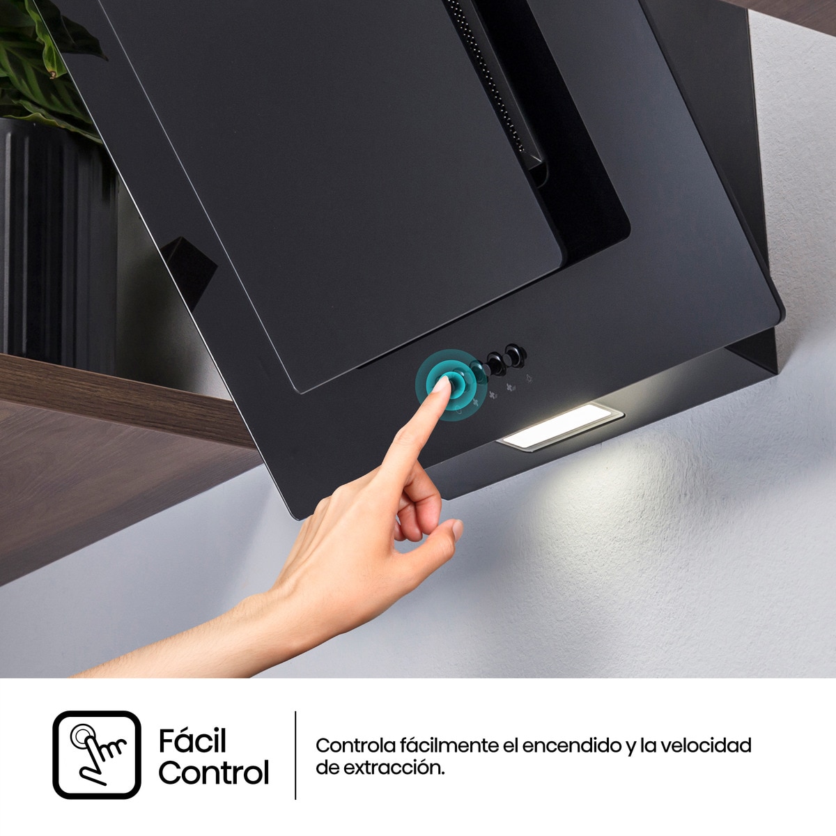Campana decorativa Hisense 3 velocidades - CH6IN6BXBG Negro/Acero inox-13