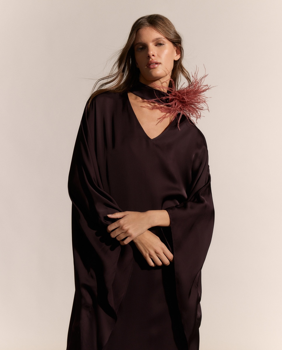 Vestido midi fluido 291 Beringela-3