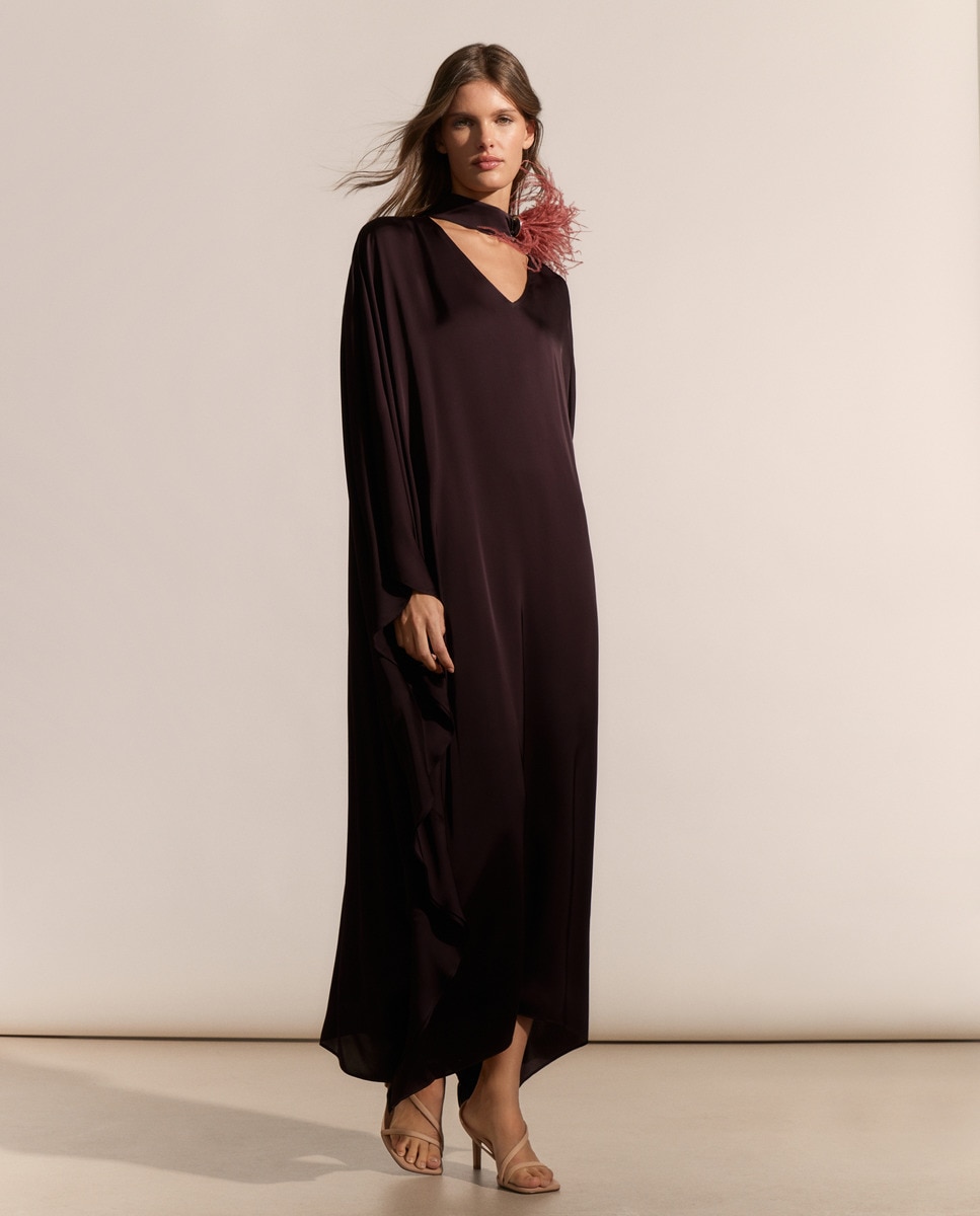 Vestido midi fluido 291 Beringela-2