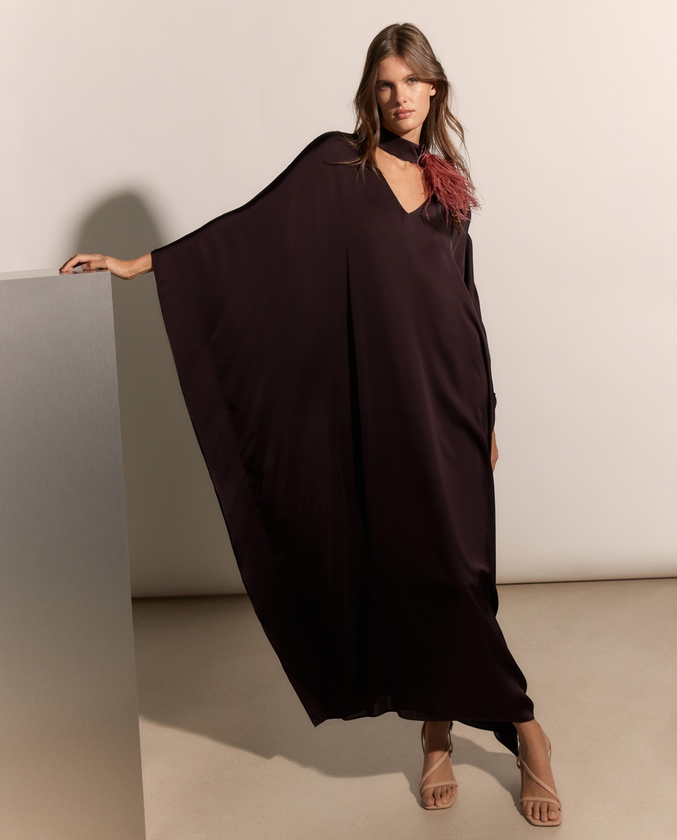 Vestido midi fluido 291 Beringela-1