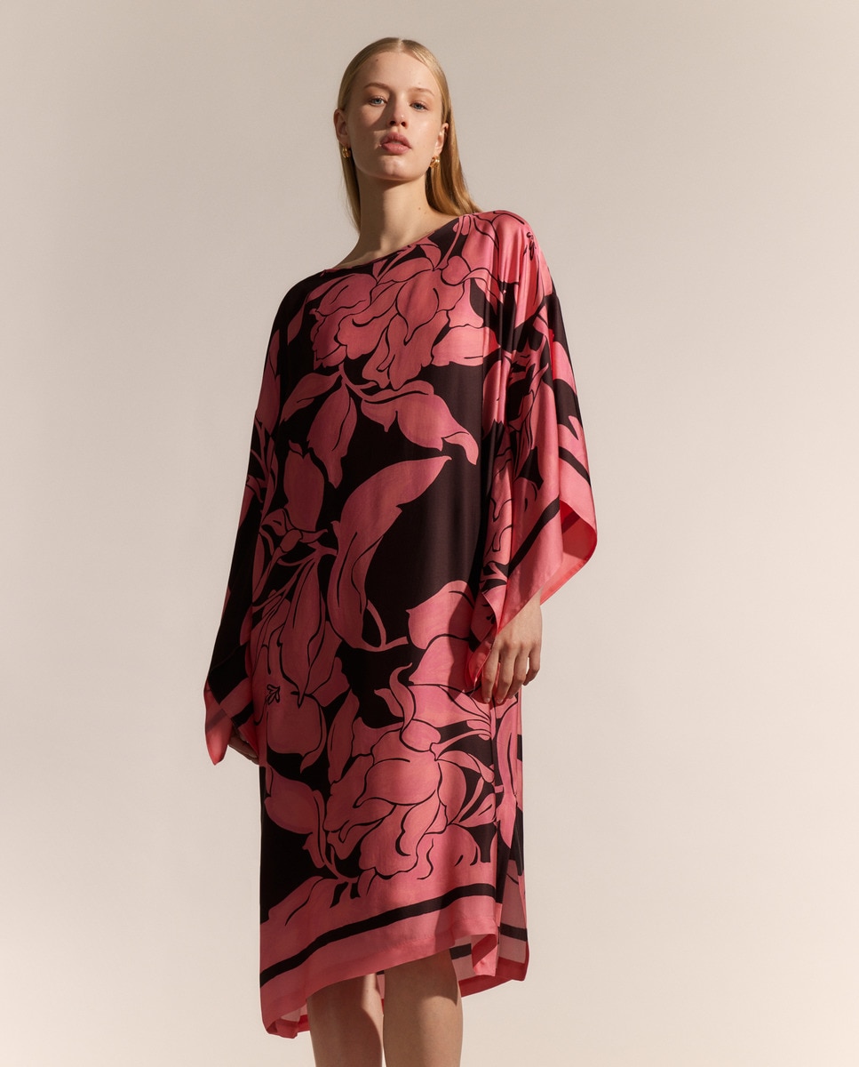 Vestido tipo túnica estampado Rosa-2