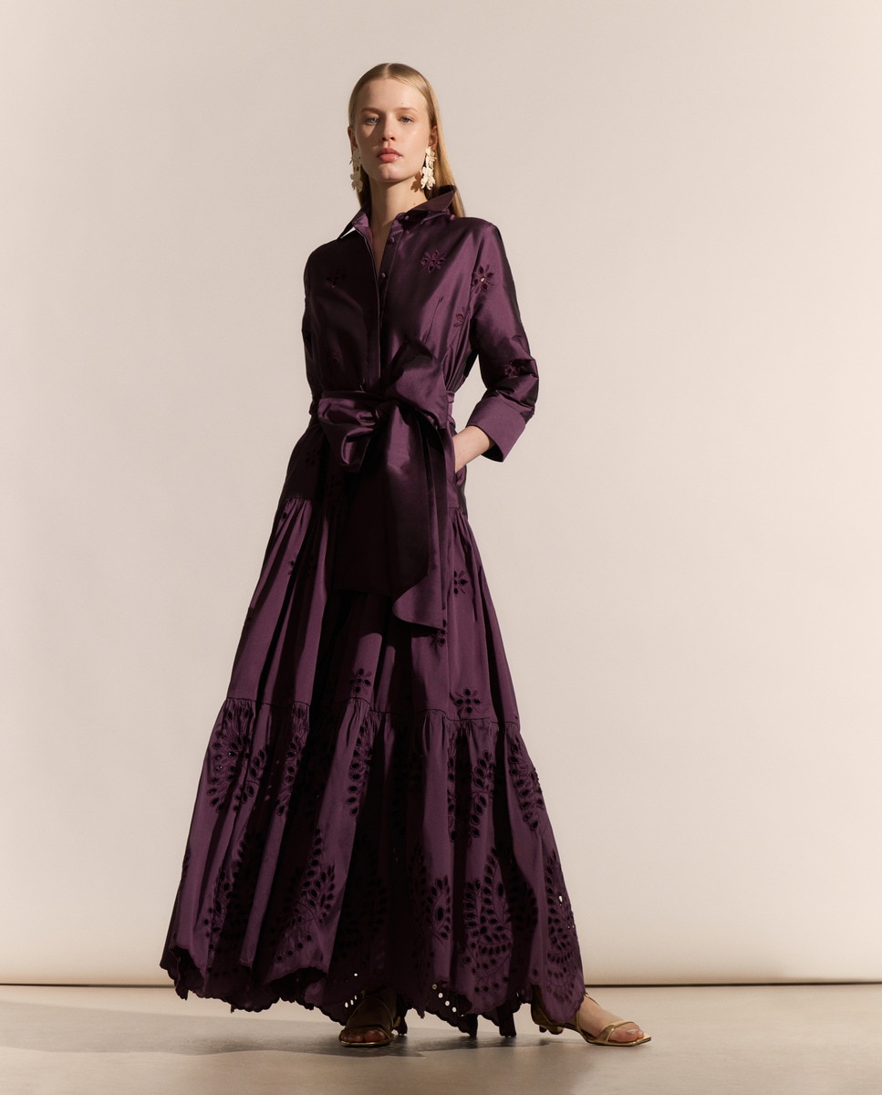 Vestido Comprido Tipo Camiseiro 291 Beringela-1