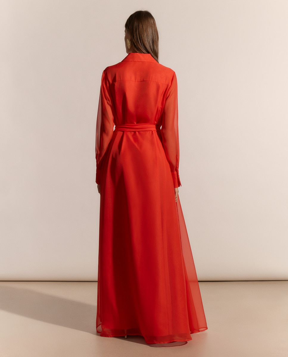 Vestido comprido fluido 630 Coral-2