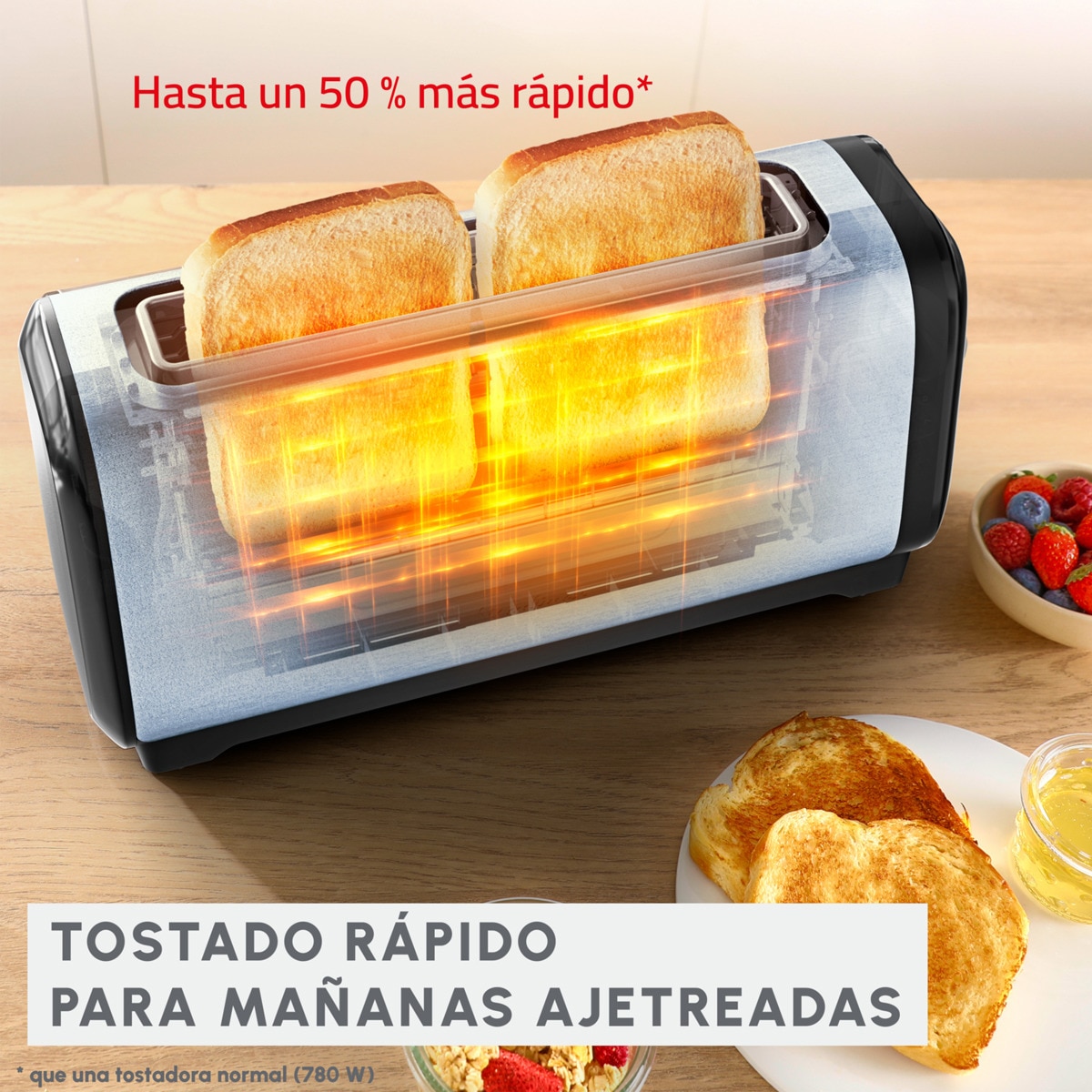 Tostador Moulinex Subito LT5S0D con ranura larga Inox-4