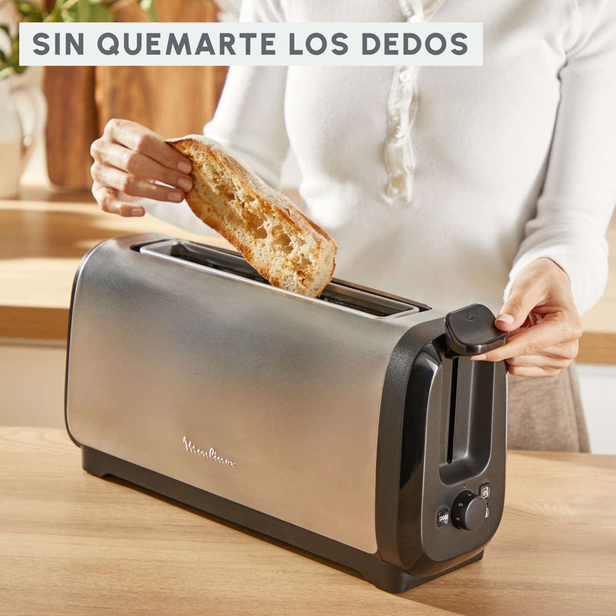 Tostador Moulinex Subito LT5S0D con ranura larga Inox-7