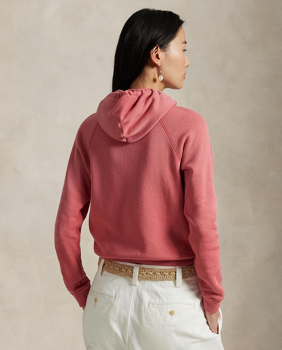 Sweatshirt de Felpa Shrunken Fit com Capuz Vermelho-2