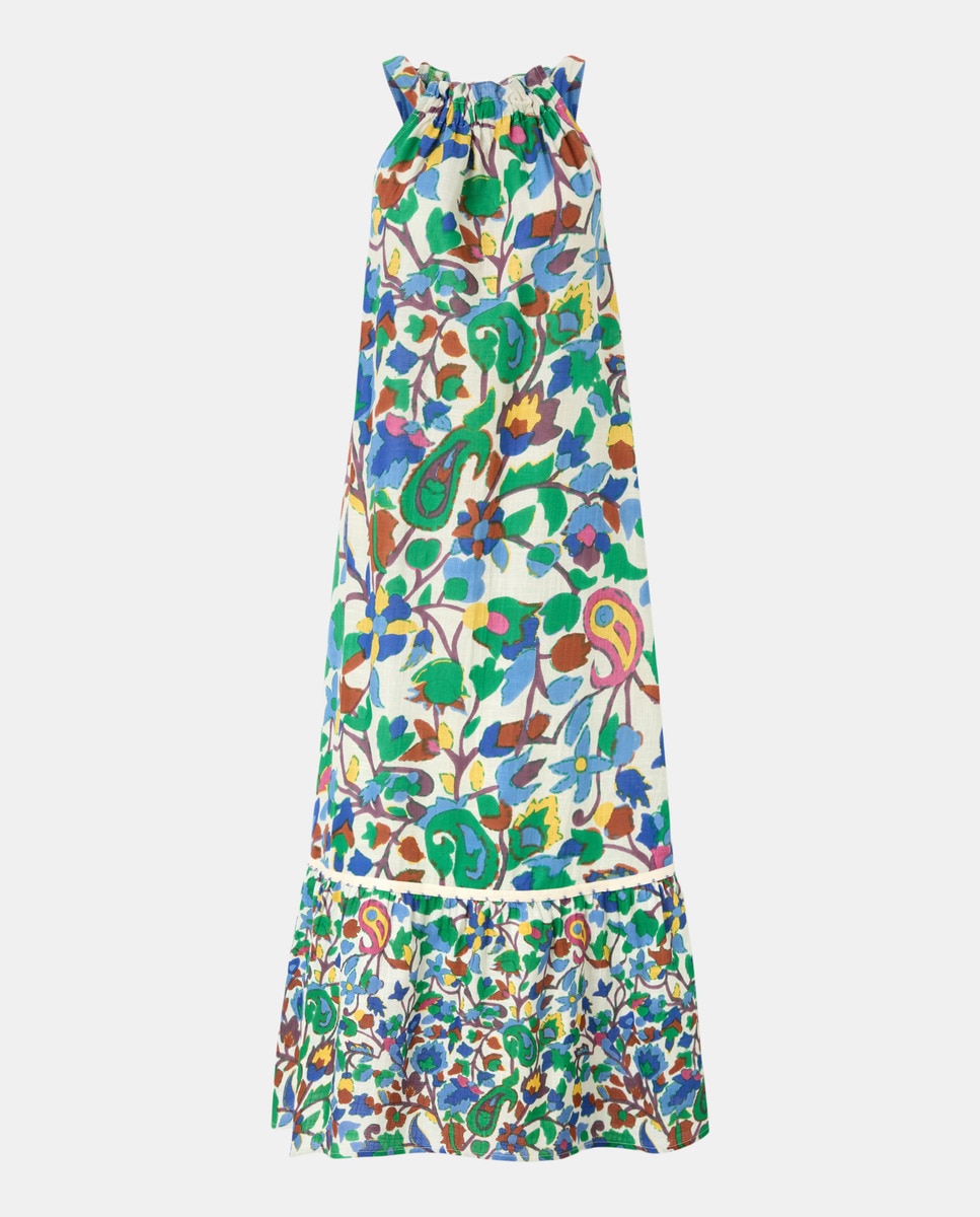 Vestido Comprido de Praia 400 Azul-4