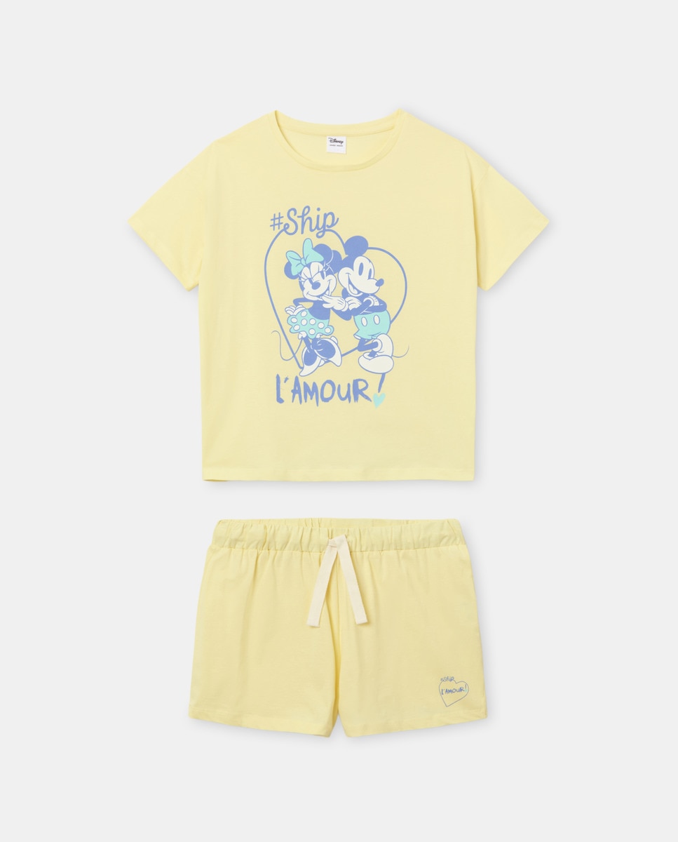 Pijama Completo Curto 310 Amarelo Claro-4