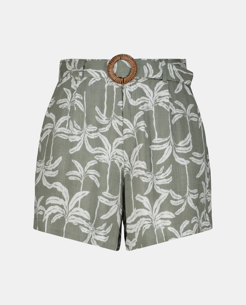 Bermudas com cinto Vermelho-4