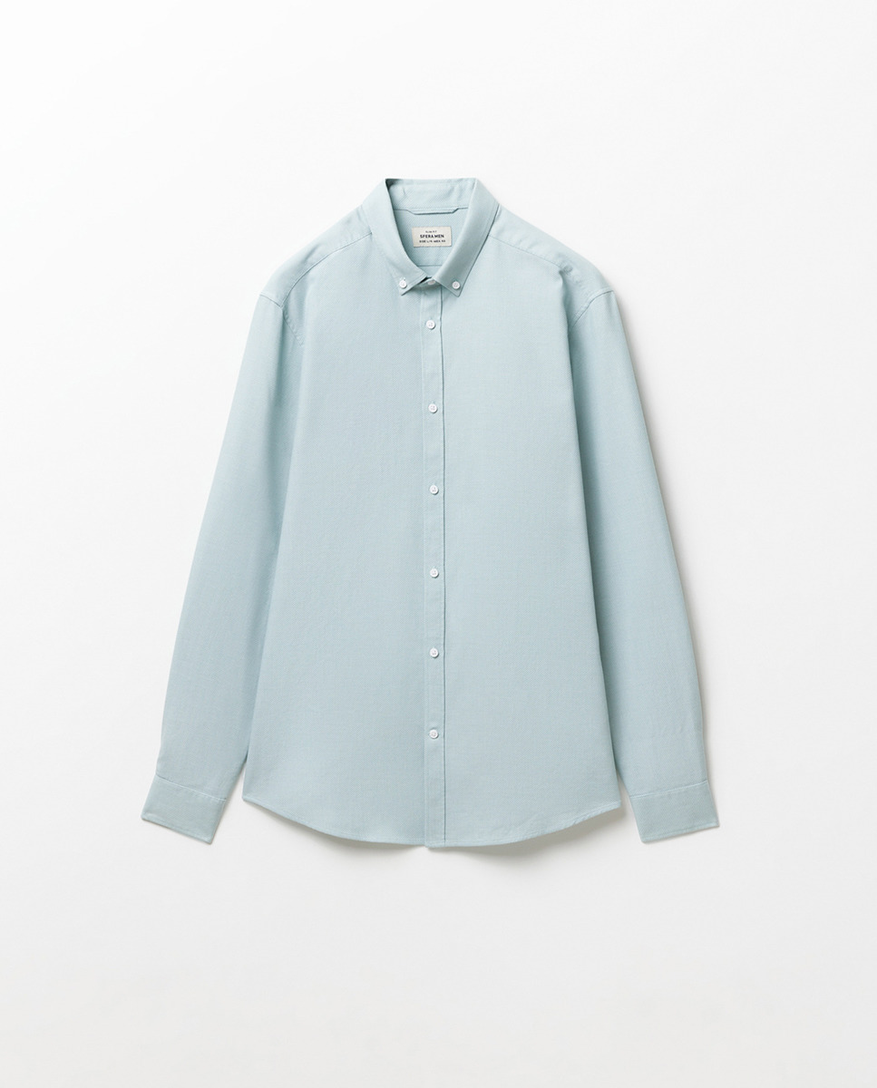 Camisa com Estrutura Slim Verde-5
