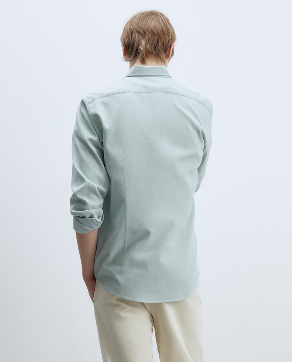 Camisa com Estrutura Slim Verde-2